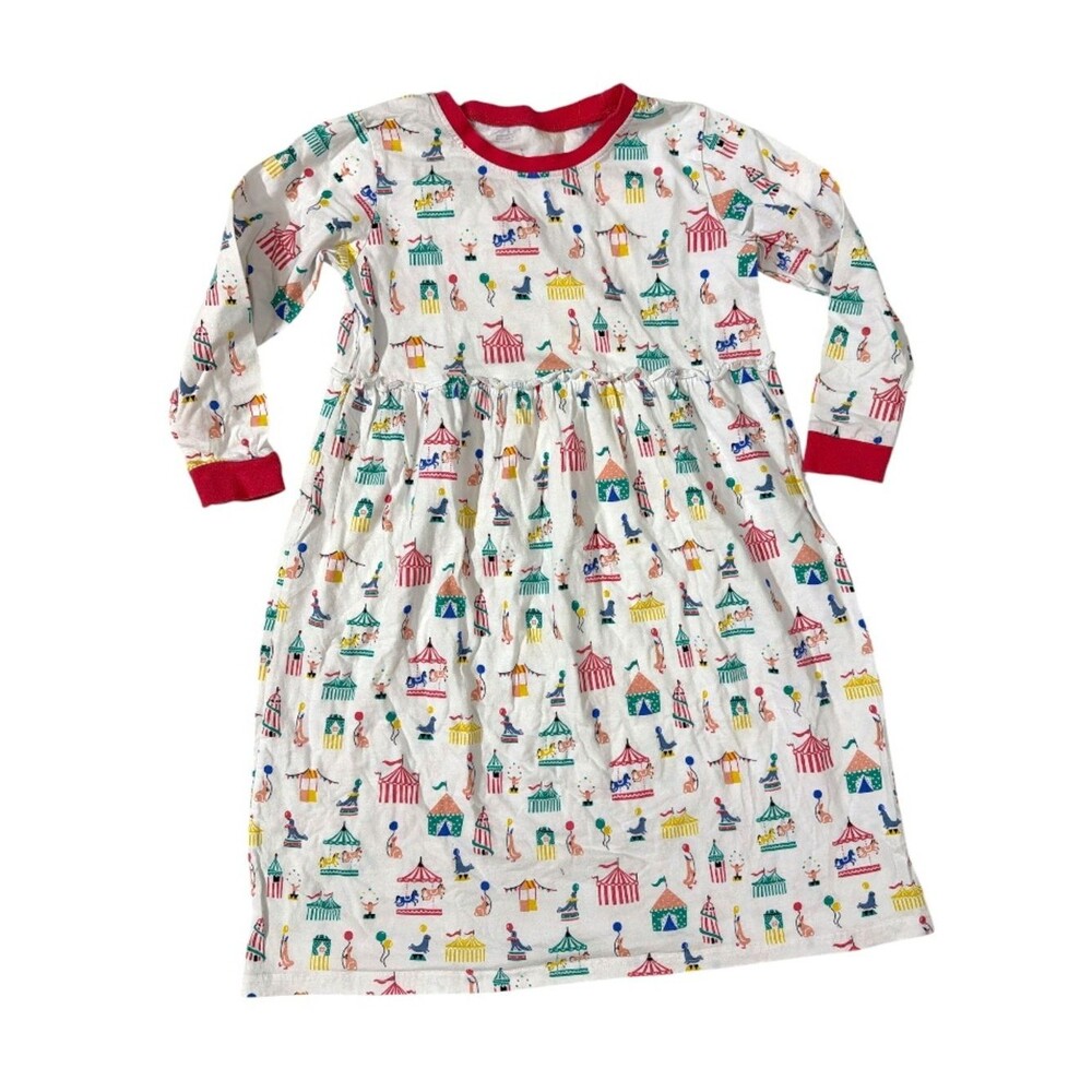 NWOT cotton Long Sleeve Circus Print Nightgown 5/6